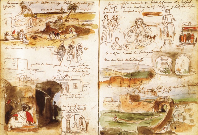 schetsen in Marokko van Eugène Delacroix (1832)